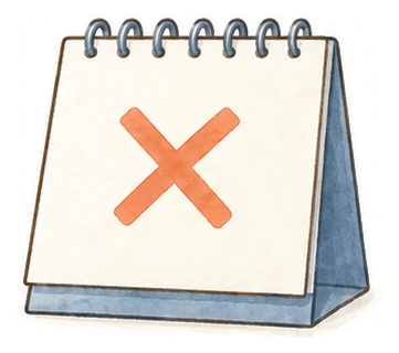 バツ印のついたカレンダーのイラスト